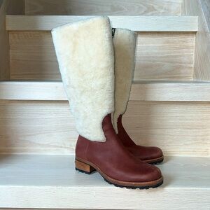 UGG knee-high boots, leather & shearling